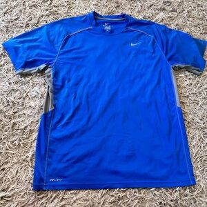 Nike Shirt Mens Extra Large Blue Gray Drifit Swoosh Outdoor Lightweight Athletic